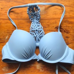 never worn blue aerie bikini top